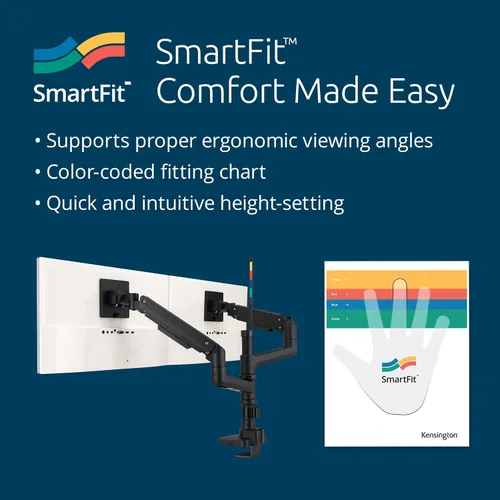 Vista 6 de Kensington SmartFit Premium Heavy Duty Dual Monitor Arm with Laptop Tray