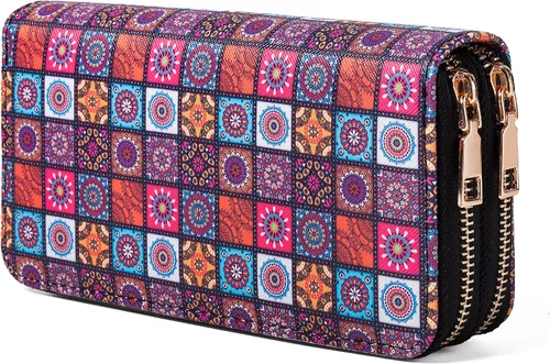 Vista 21 de Billetera con estampado de vaca, regalos de vaca para mujer, monedero delgado para tarjetas de crédito, Abeja, Cartera larga delgada