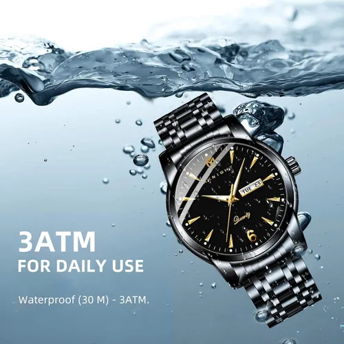 Vista 3 de AKNIGHT Men Watches, Stainless Steel Watches for Men Waterproof Business Chronograph Quartz Analog Cheap Men's Wrist Watch, Minimalist Dress Watch