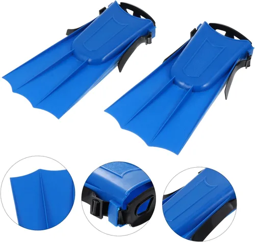 Vista 2 de Happyyami Aletas cortas y flexibles de natación para adultos, aletas de entrenamiento de goma ligeras para piscina y natación, fortalecen