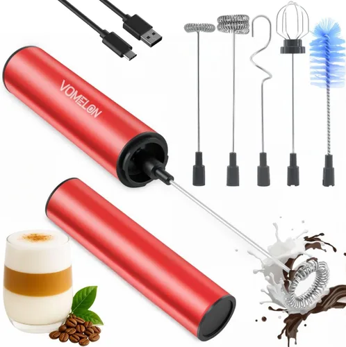Vista 10 de Espumador de leche recargable de mano, espumador eléctrico de mano, mezclador de bebidas para café, lattes, capuchino y huevo, acero inoxidable