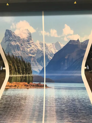 Vista 4 de Papel tapiz extraíble de escena de montaña, decoración de pared, diseño personalizado, mural de pared (144 pulgadas de ancho x 96 pulgadas de alto)