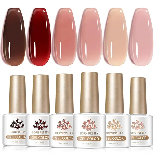 Vista 27 de BORN PRETTY Esmalte de gel otoño invierno marrón chocolate caramelo burdeos Marrón Autum