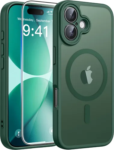 Vista 209 de FNTCASE - Funda para iPhone 16 Pro: magnética, mate, translúcida, de grado militar, protectora contra caídas, resistente, fina, duradera y a prueba