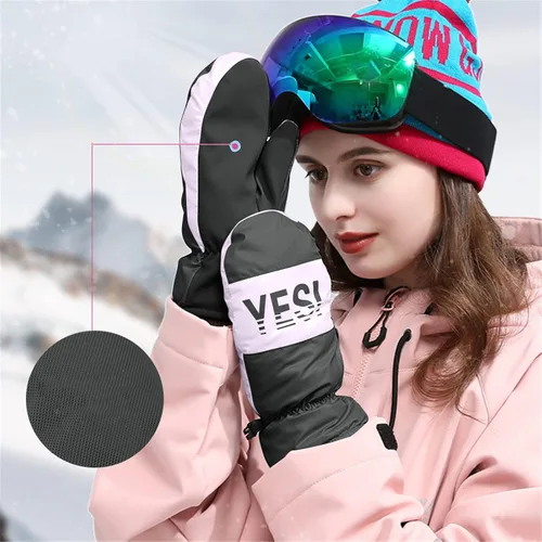 Vista 4 de Aniywn Guantes de esquí impermeables para invierno, guantes térmicos de invierno para hombres y mujeres, guantes de nieve para clima frío