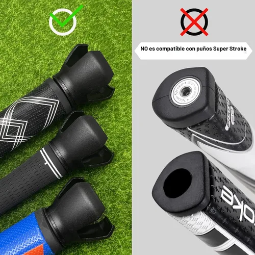 Vista 4 de Recogida de recuperador de pelotas de golf de 3 puntas, garra de protección de espalda puesta en el agarre del putter, agarrador de bolas de Negro