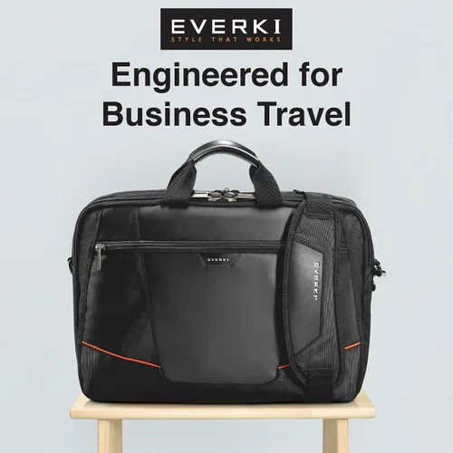 Vista 6 de Everki Flight Business - Maletín para laptop de 15.6 o 16 pulgadas, ideal para viajes, hombres o mujeres, organizado, negro (EKB419)