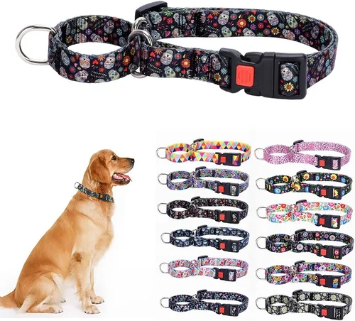 Vista 6 de Martingale - Collares de perro con estampado cómodo y ajustable, resistente celosía, talla S