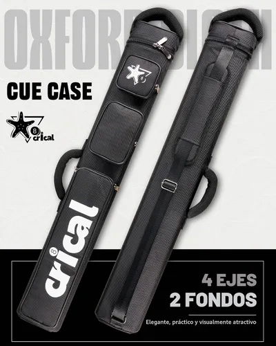 Vista 2 de CRICAL Pool Cue Case 2x4 Hard Pool Stick Case Holds 2 Butts and 4 Shafts for Adults Billiard Cue Case with Soft Shoulder Straps Negro