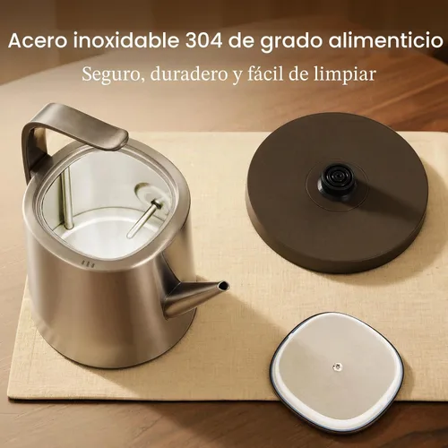 Vista 9 de Smartyle® Tetera eléctrica con termómetro, hervidor eléctrico de cuello de cisne de 1.0L, acero inoxidable 304, apagado automático, cafetera de 1200