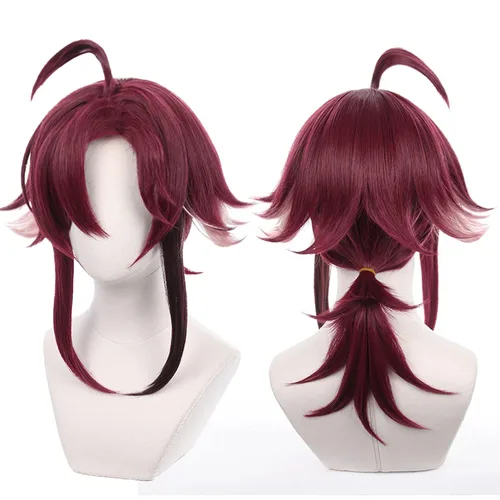 Vista 9 de Peluca para cosplay, disfraz de anime, pelo largo, cabello ondulado negro con flequillo y para mujer, fiesta familiar de Halloween Isolda