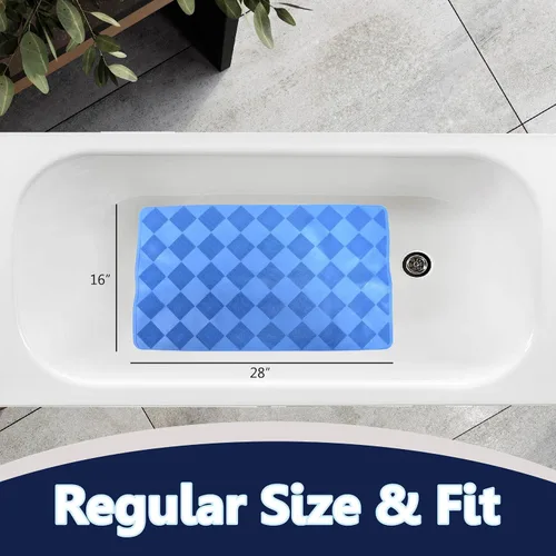 Vista 3 de SafeLand - Tapete antideslizante para baño, ducha, bañera, material TPR, ecológico, sin PVC, lavable a máquina, sin olor, con potentes ventosas
