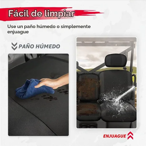 Vista 4 de Kemimoto Fundas de asiento UTV Negras, juego de fundas de asiento UTV impermeables y repelentes con funda para reposacabezas, compatibles con Can Am