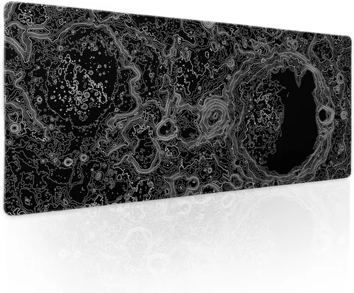 Vista 11 de Alfombrilla de mouse negra estética vintage para juegos botánicos, extendida, bonita planta verde bosque, naturaleza, floral, grande