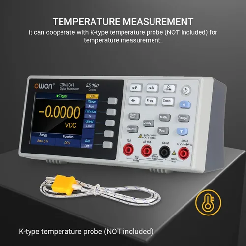 Vista 2 de OWON XDM1041 USB/RS232 Multímetro digital 55000 cuentas de alta precisión Medidor universal de temperatura de escritorio multímetros con pantalla