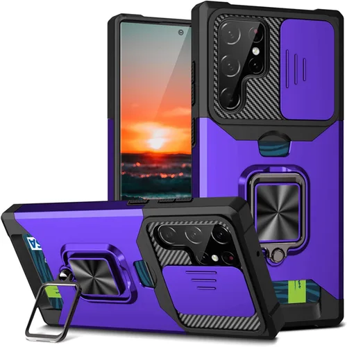 Vista 9 de Funda tipo billetera para Google Pixel 7/7Pro, con cubierta deslizante para cámara, ranura para tarjetero y anillo magnético con soporte, funda Negro