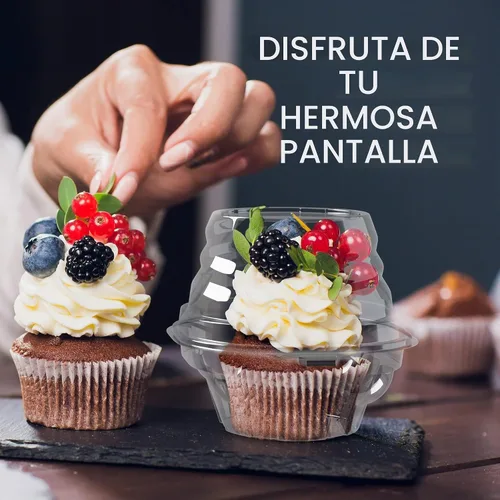 Vista 7 de Contenedores individuales para cupcakes (paquete de 100) Cajas de plástico transparente desechables para cupcakes Soporte individual