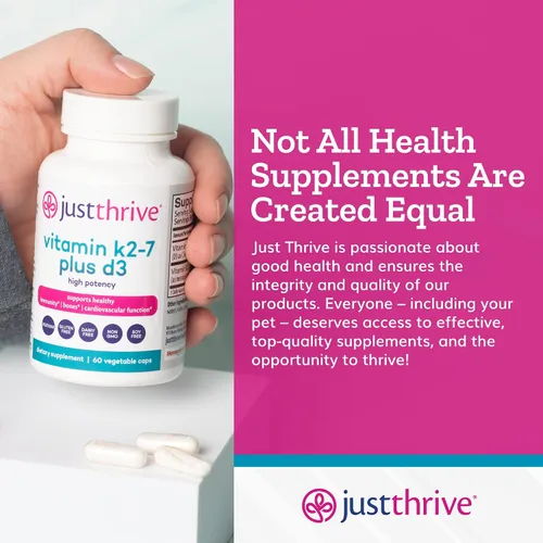 Vista 7 de Just Thrive Vitamina K2-7 Plus D3 - Suplemento para la salud inmunológica, cardíaca y ósea, 60 cápsulas vegetales
