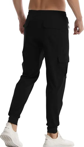 Vista 3 de Surenow Pantalones deportivos ligeros para hombre, de secado rápido, pantalones de senderismo para entrenamiento, pantalones deportivos para hombre
