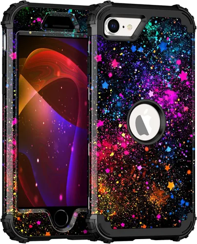 Vista 66 de Miqala Funda para iPhone 12, iPhone 12 Pro, que brilla en la oscuridad, tres capas, resistente a los golpes, protección de plástico duro + funda