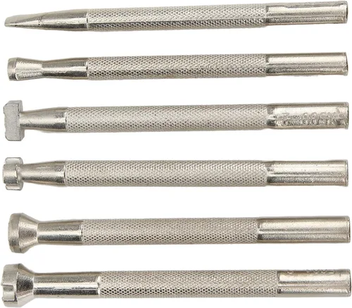 Vista 8 de 6 Pcs Leather Stamping Tools Set, Stainless Steel Leather Stamp Punch, Professional Leather Crafting Tools with Flat Bottom for Accurate Printing