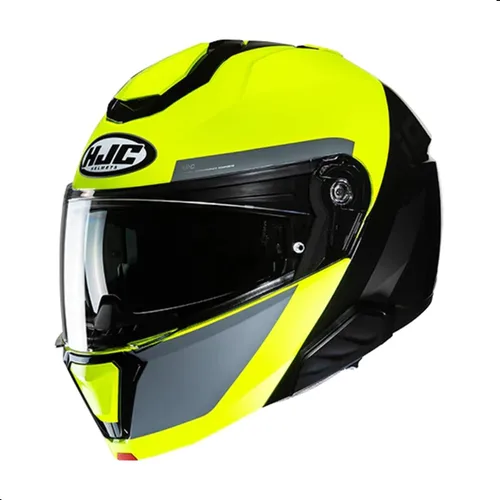 Vista 6 de Casco de motocicleta modular HJC i91 Bina Poly con protector HJ-33 Pin-lock, aprobado por DOT (MC21, X-Small)