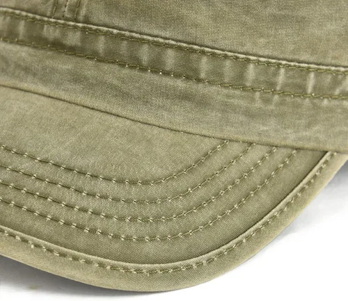 Vista 6 de VOBOOM Gorras militares de algodón lavado, diseño único, vintage, planas