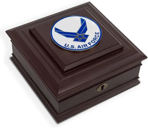 Vista 9 de Allied Marco Caja de escritorio con medallón de la Fuerza Aérea de EE. UU