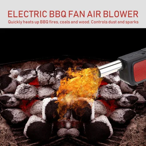 Vista 2 de Soplador de aire eléctrico portátil de mano para barbacoa Herramienta de fuelle de fuego Electricidad Ventilador de barbacoa al aire libre Picnic