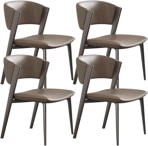 Vista 20 de YVYKFZD Juego de sillas de comedor de cuero, sillas de comedor con patas y respaldo de metal, sillas de cocina sin brazos de ocio, silla auxiliar