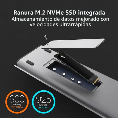 Vista 5 de j5create USB C Dual 4K 60Hz Display Docking Station (12-en-1), M.2 incorporado