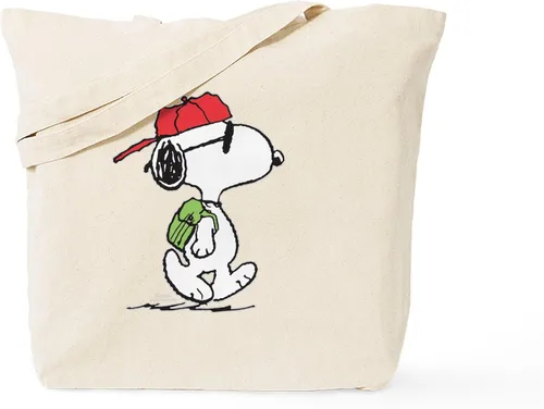 Vista 22 de CafePress Snoopy Un verdadero manjar Bolso de compras reutilizable de lona natural color beige