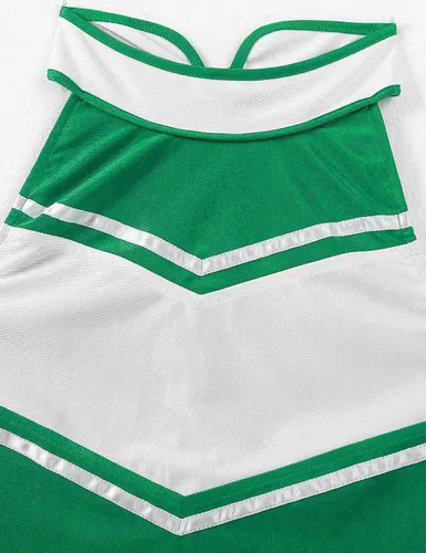 Vista 6 de TSSOE Disfraz de líder de animación para mujer, uniforme de animadora para adultos, top corto con minifalda plisada