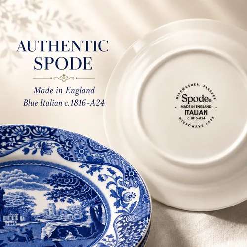 Vista 9 de Spode Plato de pan y mantequilla italiano azul, juego de 4