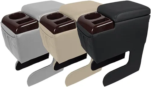Vista 2 de Asiento de camioneta/banco para automóvil, consola central para contratistas, organizador de negocios y caja de almacenamiento con portavasos y tapa
