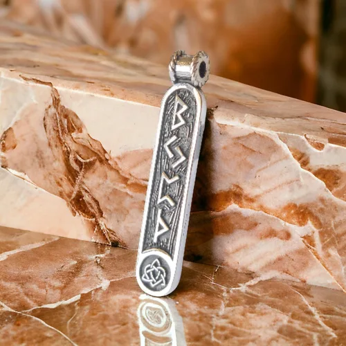 Vista 29 de Viking Rune Formula Pendant Necklace for Men Women - 925 Sterling Silver - Norse Nordic Celtic Jewelry - Runes Protection Amulet - Matching