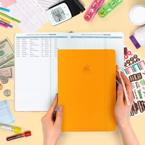 Vista 6 de Clever Fox Agenda médica grande de 12 meses – Cuaderno médico, diario de salud, diario de bienestar para rastrear la salud – 12 meses, 7 x 10.5