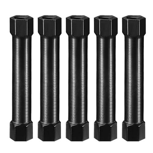 Vista 6 de uxcell Columna espaciadora de separación de aluminio hexagonal M3x55mm, para avión RC, FPV Quadcopter, CNC, negro, 5pcs
