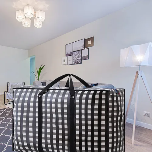 Vista 6 de Bolsas de mudanza grandes resistentes – Bolsas de almacenamiento grandes de 162 L con cremallera duradera, organizadores grandes impermeables
