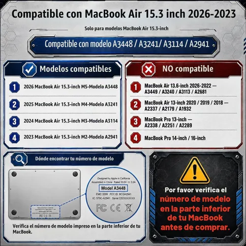 Vista 2 de Batianda - Funda resistente para MacBook Air de 15 pulgadas 2023-2026, color caqui