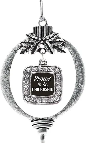 Vista 156 de Inspired Silver - Adorno con dije de reina de rodillo - Adornos navideños cuadrados de plata con joyas de circonita cúbica