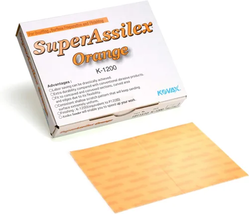 Vista 11 de Super Assilex Hojas de lijado flexibles, Lime K-1000, gancho y bucle, 191-2507, 25 hojas
