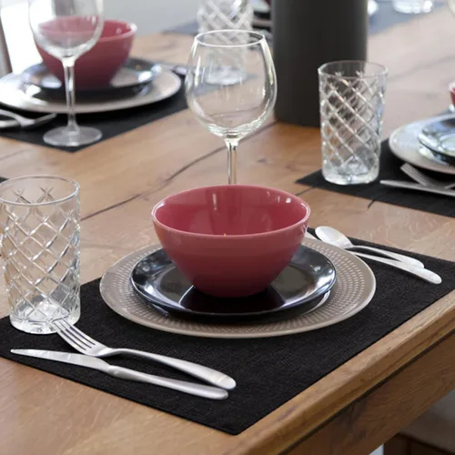 Vista 8 de homing - Juego de 4 manteles individuales de algodón y lino, manteles de tela lavables para mesa de comedor de estilo rústico para interiores y Negro