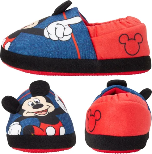 Vista 3 de Disney Boys Mickey Mouse Slippers Cozy Plush Fuzzy Slippers Non-Slip Non-Skid Slippers for Boys ToddlerLittle Kid