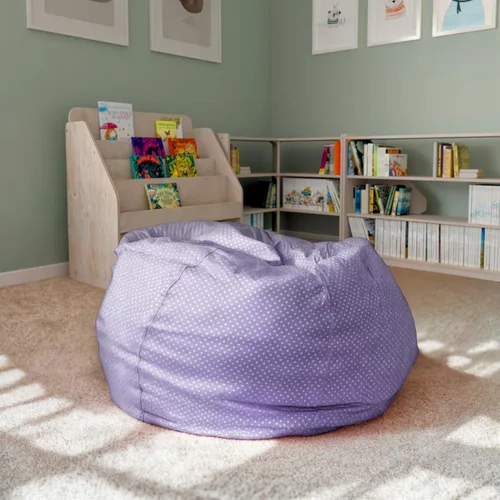 Vista 2 de Flash Furniture - Sillón puf color liso Lavender Dot