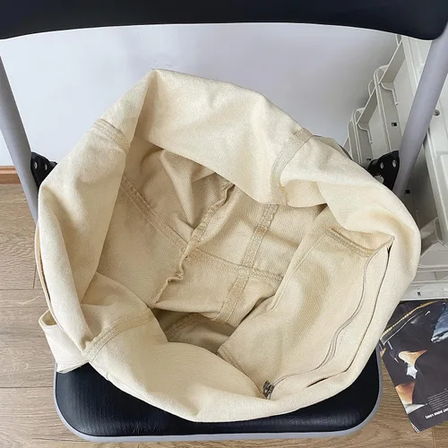 Vista 6 de Bolsas de lona de gran capacidad para mujeres y hombres, bolsos cruzados de hombro, bolso de mano para trabajo, compras, viajes..
