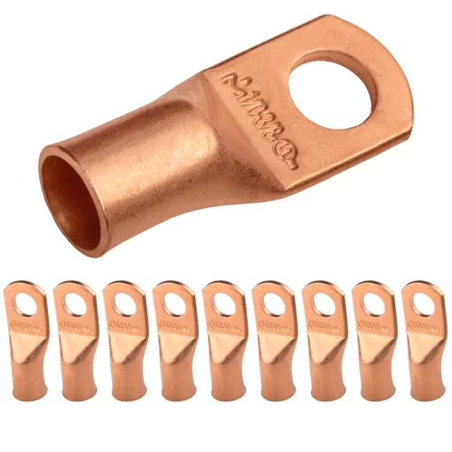 Vista 130 de SELTERM - 5 terminales de anillo resistentes para cable de batería, calibre 1/0 AWG, pernos de 1/2 pulgadas, terminales de calibre 0, ojales