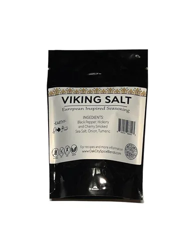 Vista 5 de Mezcla de condimentos de sal vikinga, bolsa de 4 onzas, espolvorea sobre TODO. Fácil de usar. Oak City Spice Blends