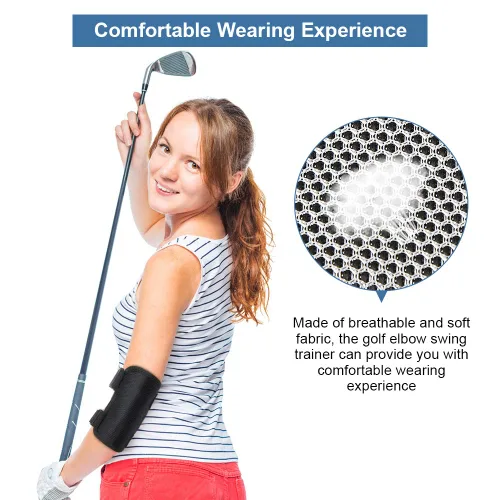 Vista 8 de Codo de ayuda para entrenamiento de swing de golf, entrenador de swing de golf, ayuda de entrenamiento de golf de brazo recto con notificaciones