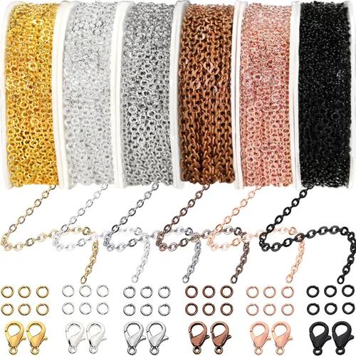 Vista 26 de Jishi Cadena de serpiente de oro de 33 pies de 0.047 in, cadenas para hacer joyas, collares, pulseras, suministros de joyería, hallazgos – Rollo
